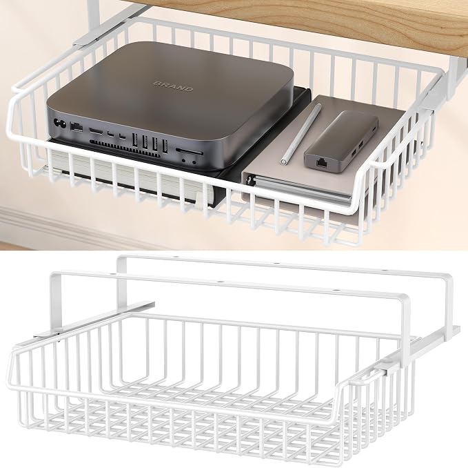 ENONCI Under Desk Storage Drawer Slide Out No Drill Metal Cabinet by ENONCI