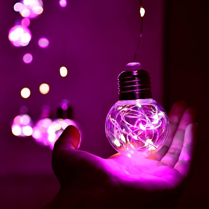 YOLIGHT Wishing Ball Curtain Lights 200 LED Window Curtain String Light with Remote, USB Battery Powered Twinkle Globe Fairy Lights for Wedding Party Bedroom Christmas Decoration (Pink) - Image 2