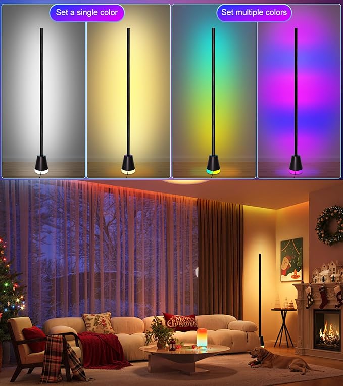 2PCS Smart RGB LED Corner Floor Lamp with App and Remote Control - Image 6