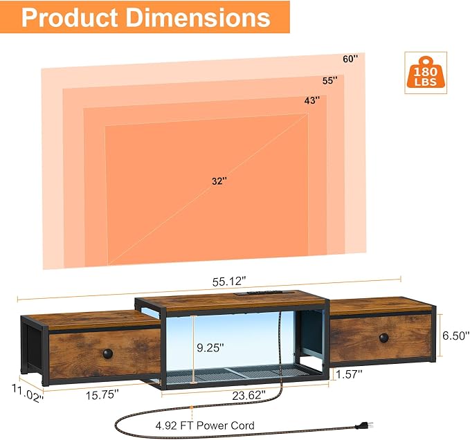 Snughome Floating TV Stand, Floating Entertainment Center for TVs up to 60" - Image 3