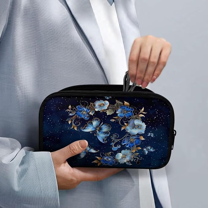 Floral Moon Butterfly Print Electronics Organizer, Travel Cable Organizer Bag, Portable Cord & Charger Storage, Compact Tech Bag & Case - Image 4