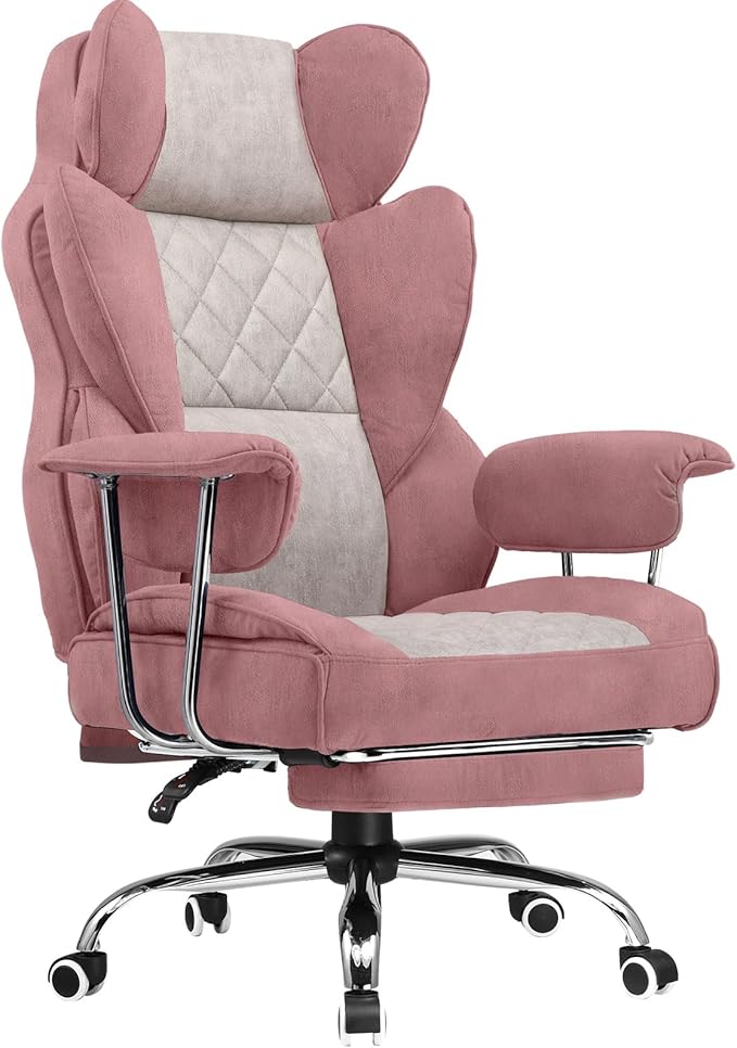 COMHOMA Big and Tall Gaming Chair with Pocket Spring Lumbar Support, Ergonomic Office Chair with Footrest, Executive Desk Chair with Outward Fixed Soft Armrests, Computer Chair with High Back, GYPK by ComHoma