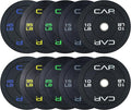 CAP 2-inch Olympic Bumper Plate Weight Set | 100-370 lbs | Multiple Colors | Storage Rack Optional by CAP