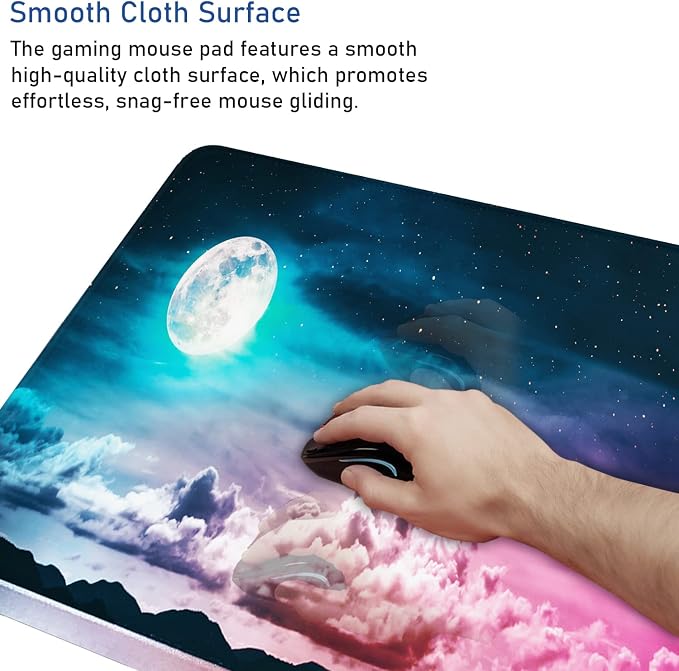 Large Mouse Pad, Gaming Mousepad, 31.5x15.7x0.12 in Extended Mouse Mat Non-Slip Spill-Resistant Desk Pad with Special-Textured Surface, Anti-Fray Stitched Edges for Esports Pros/Office/Home - Image 5