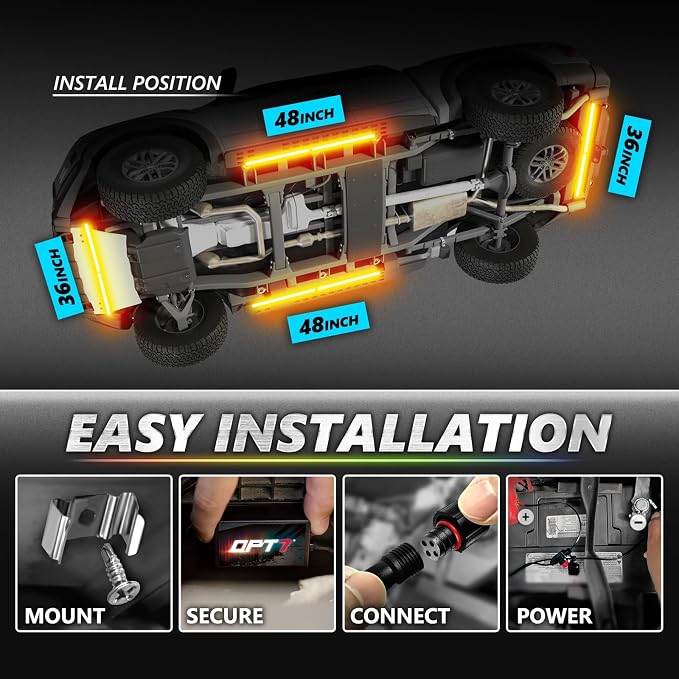 OPT7 Aura Pro RGB Aluminum Truck Underglow Kit with App & Remote Control - Image 5