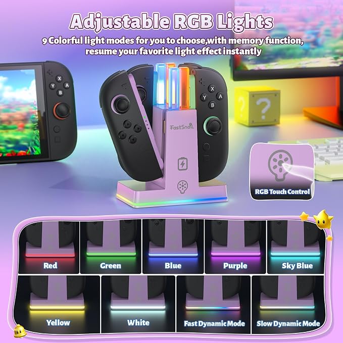 FASTSNAIL Switch 2 Controller Charger Dock for Nintendo Switch 2 for JoyCon - Image 3