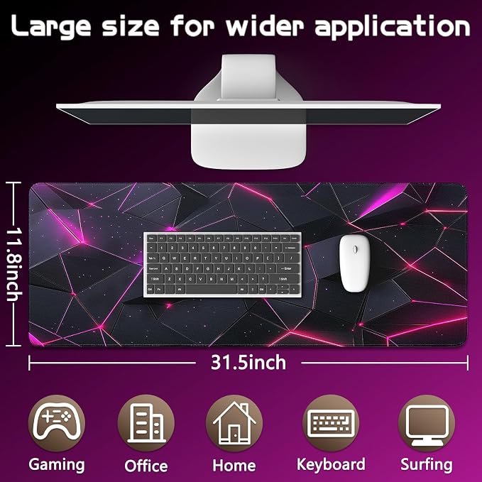 Mouse Pad Gaming - Desk Mat for Keyboard and Mouse - Large Mouse Pads for Desk, Gaming Mousepad with Non-Slip Base, Desks Pad (31.5" X 11.8") for Game, Office and Home - Image 5