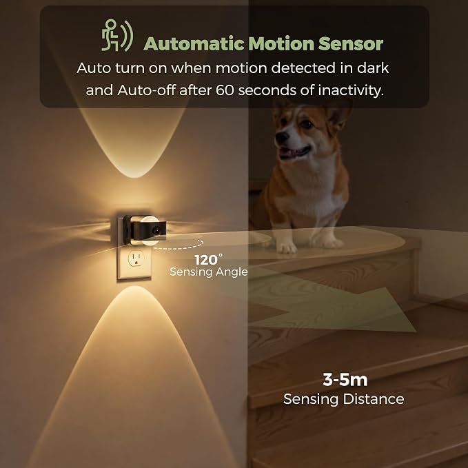 L LOHAS LED Night Light, Motion Sensor Night Lights Plug in Wall Projector - Image 5