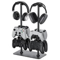 MANMUVIMO Headset Stand Controller Holder for 2 Headset and 8 Controller, Headphone Stand Gaming Controller Holder for PS5 Xbox Airpods Beats Bose, Gaming Room Accessories, Gamer Gifts for Men by MANMUVIMO