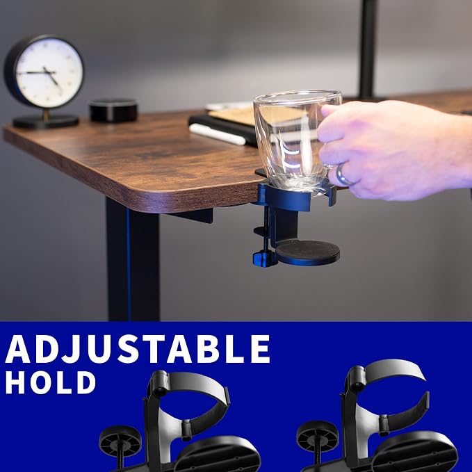 VIVO Clamp-on Desk and Bed Cup Holder, No Spill Adjustable Drink Mount, Support for Hydro Flasks, Coffee Mugs, Easy to Install, Horizontal or Vertical Surface Mounting, Black, Mount-CUP1 - Image 6