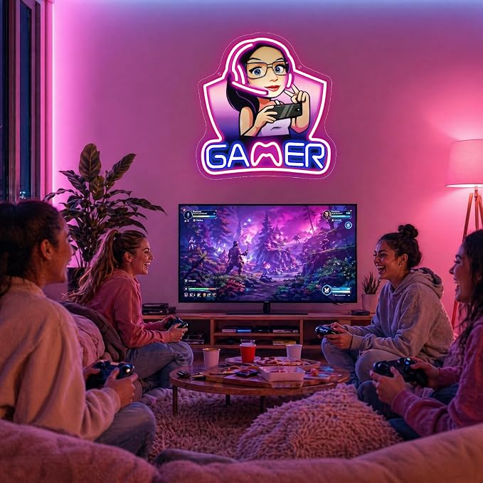 Gamer Neon Sign,Gaming Neon Sign for Girls Game Room Decor,LED Neon Game Signs for Gaming Wall Decor,Gaming Lights for Teenage Boys Girls Gamer Gifts,Girls Room Decor - Image 8