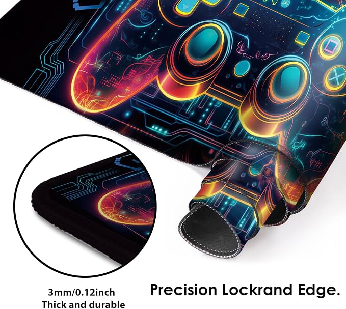 Galdas Gaming Mouse Pad XXL XL Large Long Extended Big Mousepad Non-Slip Rubber Keyboard Mouse Pad with Stitched Edges for Laptop Home Office (31.5x11.8x0.08 Inch) … (Handle) - Image 4