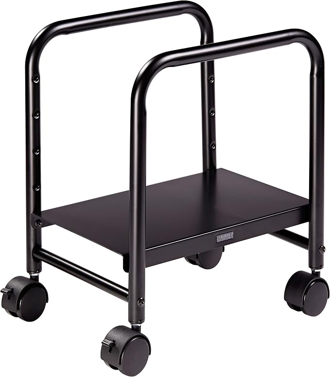 EUREKA ERGONOMIC Computer Tower Stand, Height Adjustable PC Stand for Under Desk, Mobile Rolling CPU Holer with 360° Locking Caster Wheels, Desktop Tower Cart on Floor, Desk Accessories, Steel, Black by EUREKAERGONOMIC