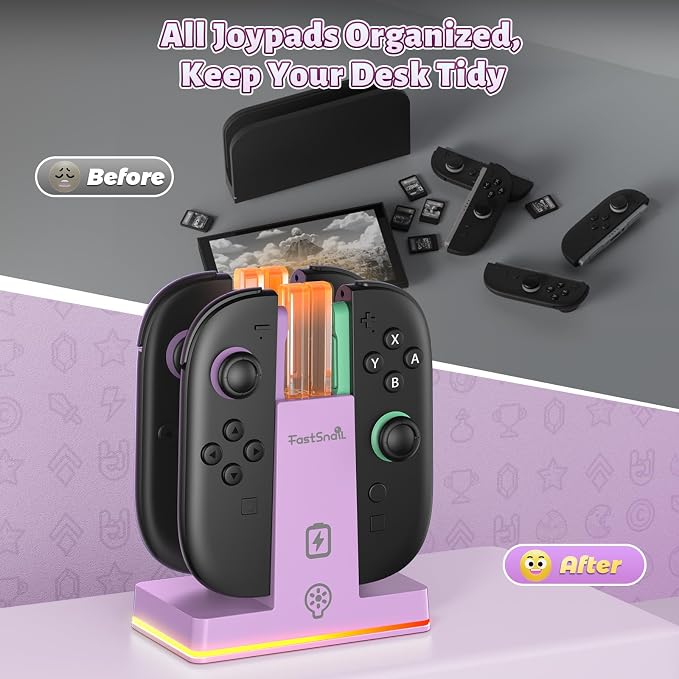 FASTSNAIL Switch 2 Controller Charger Dock for Nintendo Switch 2 for JoyCon - Image 5
