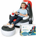 Inflatable Gaming Chair for Kids – Supports Up to 300 lbs, Includes Air Pump, Cup Holder, 2 Pockets – Durable Bean Bag Seat, Comfy Kids Gaming Chair & Top Gamer Chairs for Kid Room by Qadory