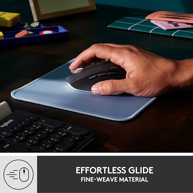 Logitech Studio Series Small Mouse Pad, Anti-Slip 9x8 Inches, Blue Grey | Anti-slip rubber base, easy gliding surface, durable materials, portable design, for computers - Image 2