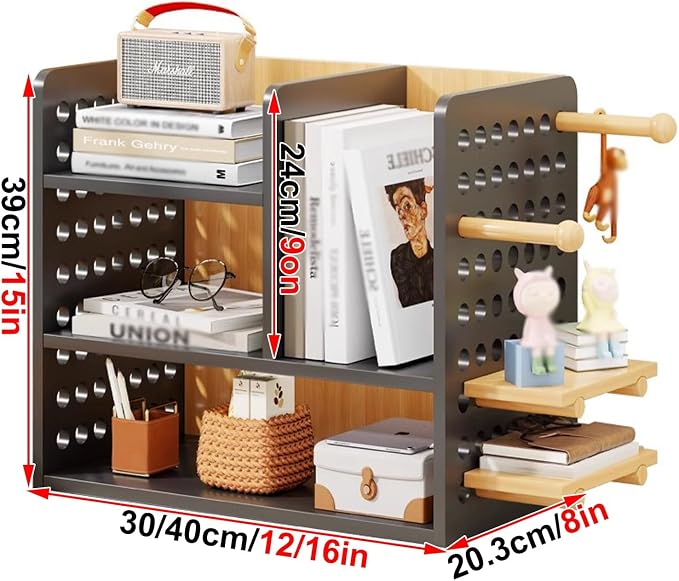 Desk Pegboard Gaming Pegboard Standing Pegboard, Desktop Organizer Office Storage Rack with Accessories, Desktop Display Rack for Dorm Office(30 * 39cm) - Image 2