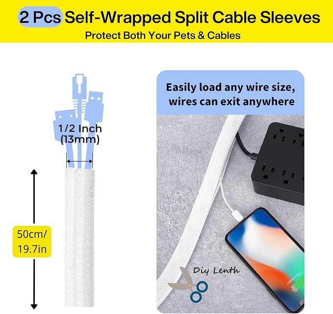 [261Pcs] Cable Management Kit, Cord Organizer, Complete Desk Cable Management Solution to Keep Desk Clean, Cable Organizer Accessories for Home Office Essentials, White - Image 4