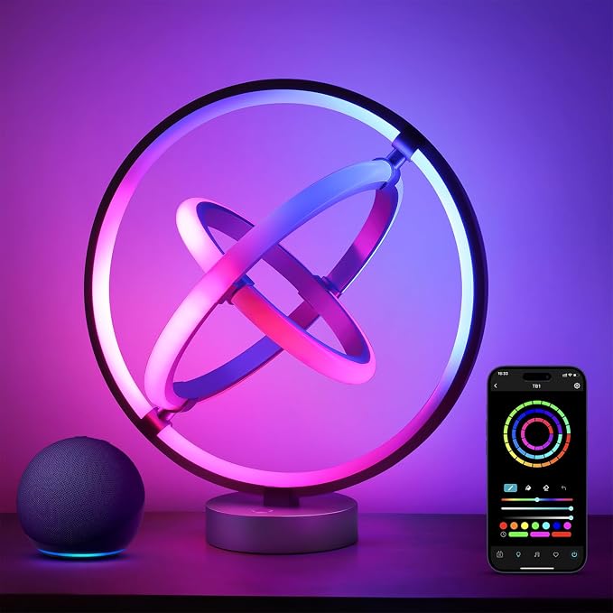 Lepro TB1 AI Smart Table Lamp, RGB+IC Addressable Color Changing Desk Lamp by Lepro