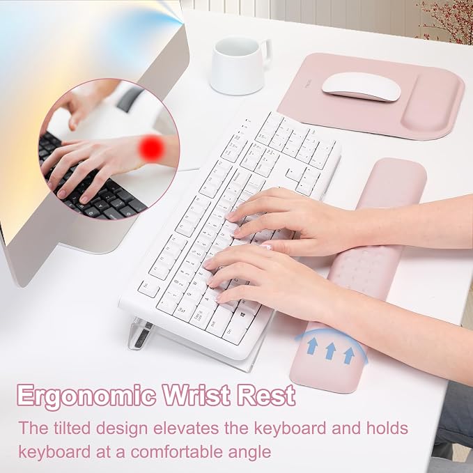 MOSISO Keyboard Stand&Wrist Rest Support for Keyboard &Mouse Pad Set - Image 2