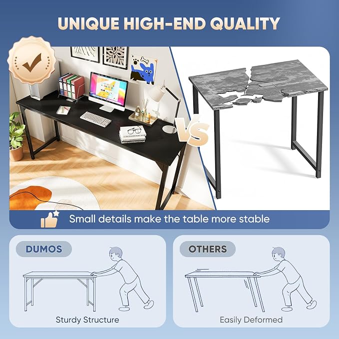 DUMOS 63 Inch Small Computer Desk, Gaming Desks for Home Office Bedroom - Image 5