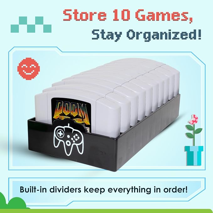 Skywin N64 Game Storage, Durable Polyethylene N64 Game Holder - 2 Pack - Image 3