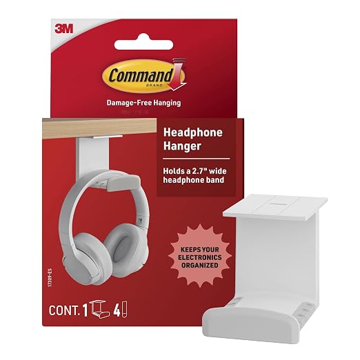 Command Headphone Hanger, 1 Hook, 4 Large Strips by Unknown