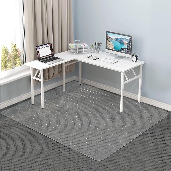 Azadx Office Chair Mat for Carpet Large Desk Chair Mat for Carpeted Floors | Floor Mat for Office Chair on Low, Standard and No Pile Carpeted Floors Durable Carpet Protector Mat (51x 63'' Rectangle) by Azadx