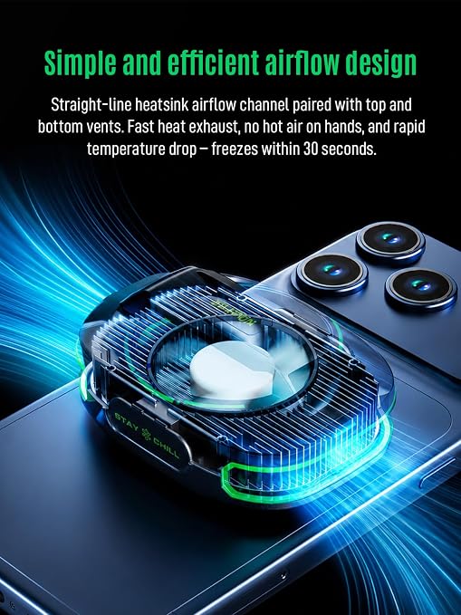 Cordless Magnetic Gaming Phone Cooler with 3000mAh Battery 30s Rapid Freeze - Image 3