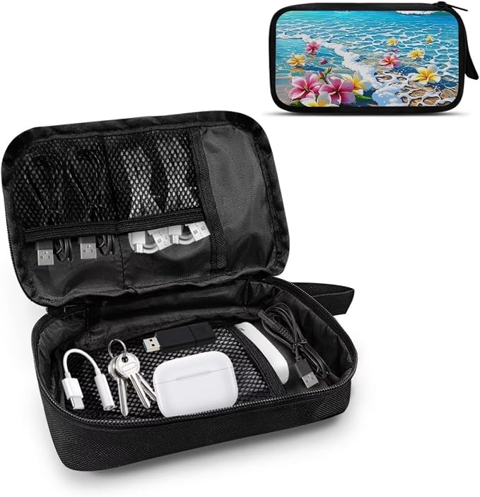 Beach Electronic Organizer Tech Accessory Pouch Electronic Accessories Carry Case Storage Bag for Cable Cord SD Card Travel Bag Cable Organizer - Image 2
