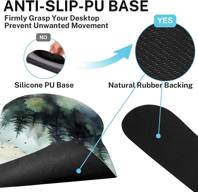 Britimes Ergonomic Mouse Pad Set with Wrist Rest, Green Mountain - Image 7