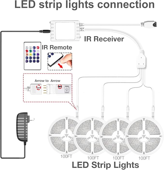 DAYBETTER Led Strip Lights 400 ft (4 Rolls of 100 ft) Ultra Long Smart Light Strips with App Voice Control Remote, 5050 RGB Music Sync Color Changing Lights for Bedroom, Kitchen, Party,Home Decoration - Image 7