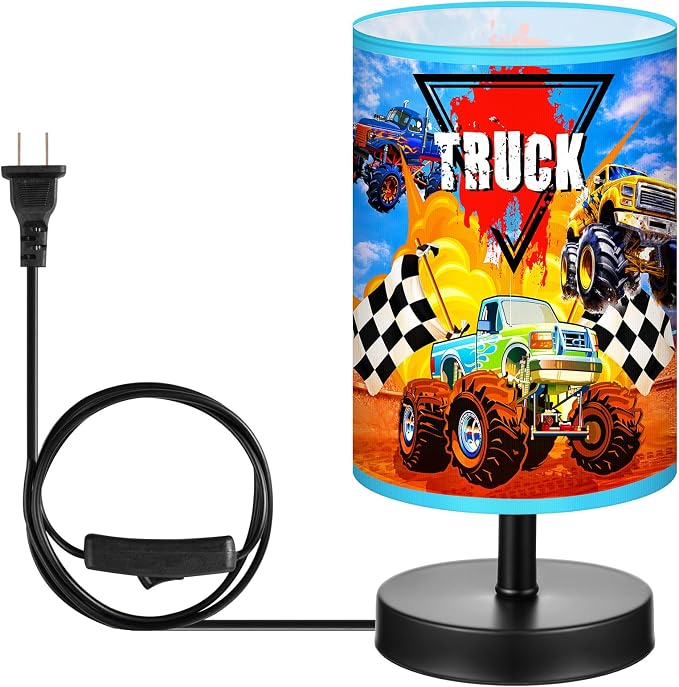 Glooglitter Monster Truck Themed Table Lamp 3 Colors Dimmable Lights 11.02 x 5.12 Inch Monster Truck Themed Night Light Bedside Lamps Decoration for Bedroom Desk Birthday Gift for Christmas Home Decor - Image 8