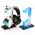 OAPRIRE RGB Controller and Headset Stand with 21 Light Modes, 2 Tier | Acrylic Game Controller Stand for Desk, Stabilized Base, Gamer Gift for PS5 PS4 Xbox Controllers, Desk Accessories, Black by OAPRIRE