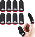 8 Pack Mobile Phone Gaming Thumb Sleeve,JWH Finger Cots for PUBG Gaming Glove,Red Edge​,0.3mm Superconducting Nanofibers,Anti-Skid,Silky and Sweat-Proof,Dedales Gamer profesionales guantes para by JWH