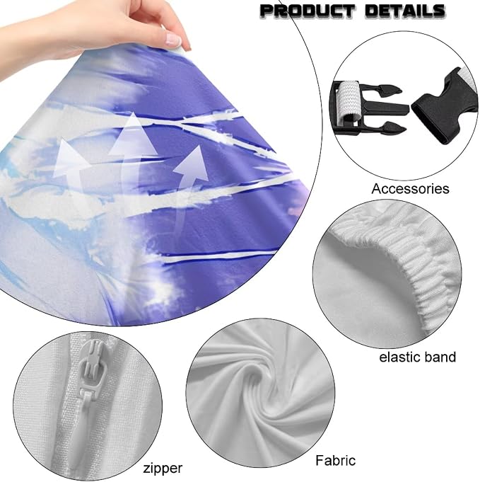 Tie Dye Gaming Chair Cover Set of 4 Pink Purple Computer Chair Cover with Armrest Stretchable Rotating Backrest, Seat and Armrest Protectors for Home, Living Room, Office Decor - Image 8