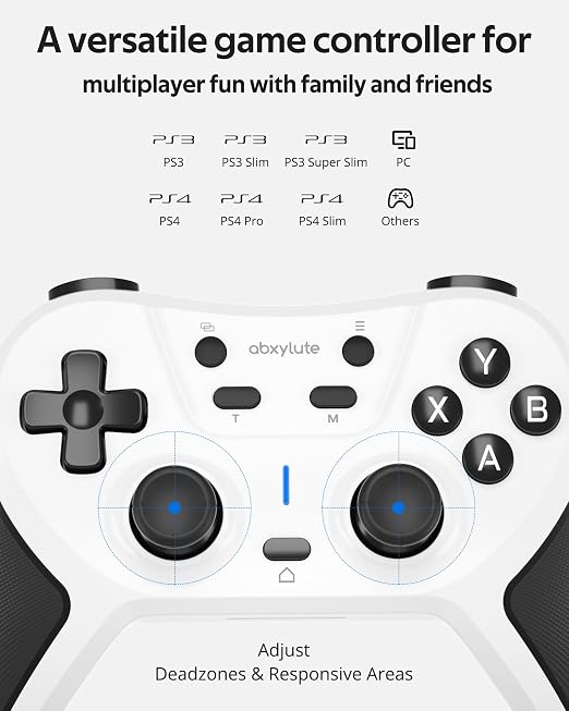 abxylute C5P Wireless Gaming Controller for PC/Switch/iOS/Android/PS3/PS4/Steam/MAC, 2.4 GHz Hall Effect Stick & Trigger Turbo-Remappable Back Buttons Rubberized Grip Console Layout Gamepad Vibration - Image 4