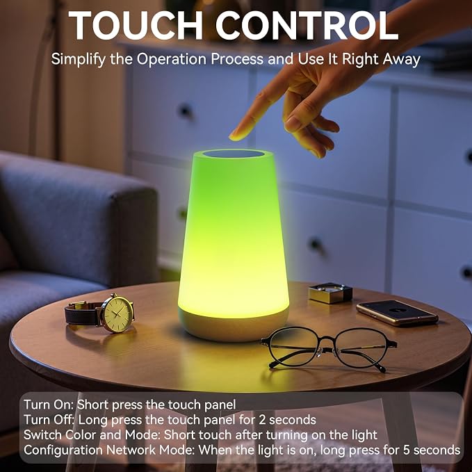 Auxmir Smart Night Light, App/Voice Control Table Lamp with Timer(Corded) - Image 7