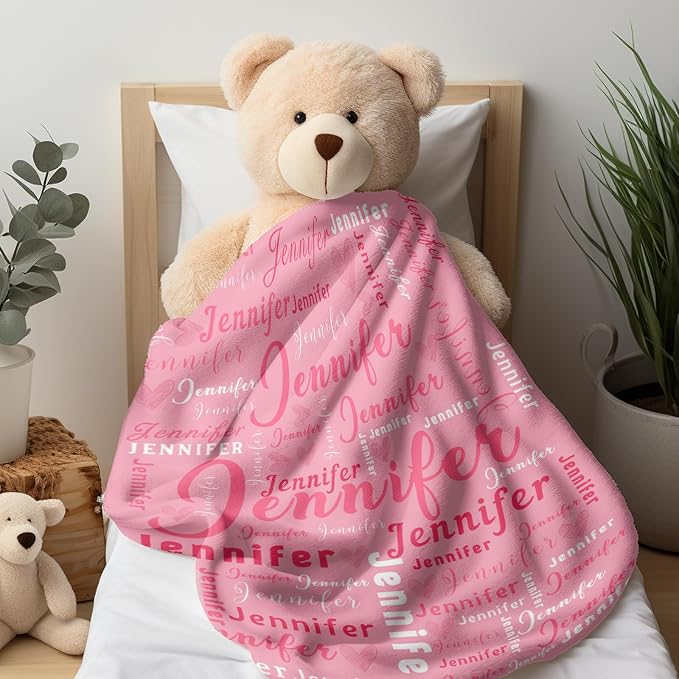 Ship Next Day, Custom Name Blanket - Printed in USA, Personalized Baby Blankets for Girls, Baby Blanket with Name, Ultra-Soft Cozy Fleece Blankets, Gifts for Boys & Girls Kids Teen Girl New Mom - Image 9