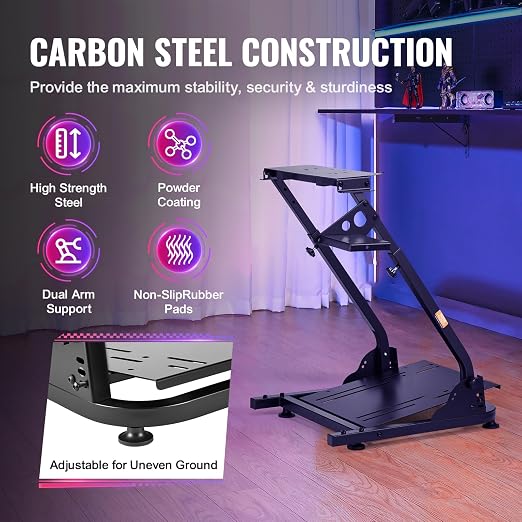 VEVOR G920 Racing Steering Wheel Stand Shifter Mount fit for Logitech G25 G27 G29 G920 G923 Thrustmaster T330TS Mainstream Brands Gaming Wheel Stand Wheel Pedals NOT Included Racing Wheel Stand - Image 3