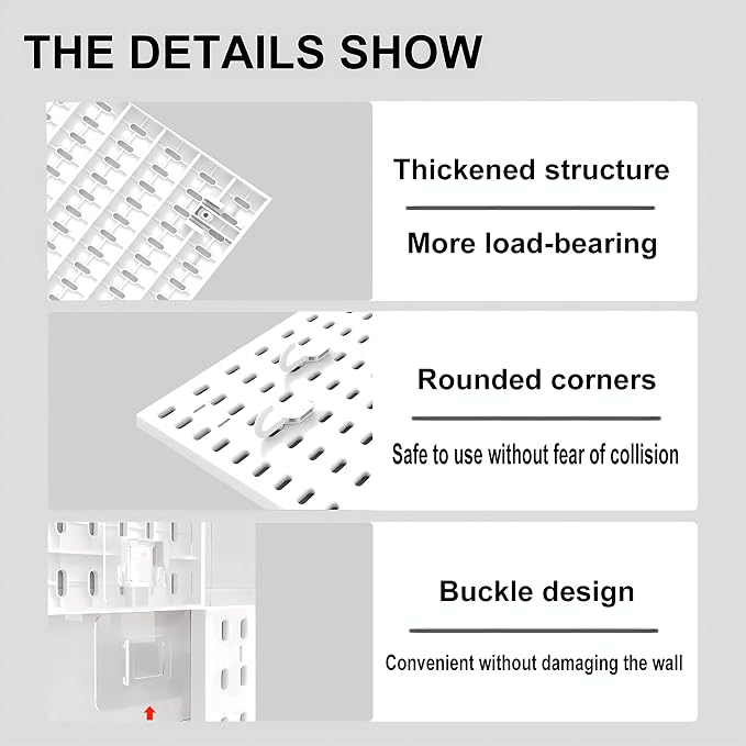 Pegboard Combination Kit, Modular White Wall Organizer | 4 Pegboards & Accessories, Gaming Office Wall Storage, Crafts Displays - Image 5