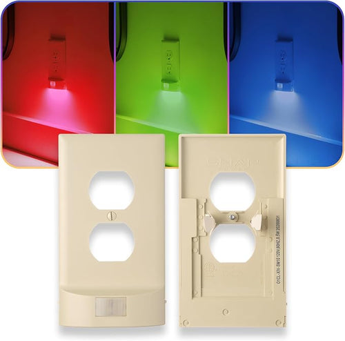 1 Pack - SnapPower Multi-Color GuideLight – Outlet Cover RGB Lights, Customizable Ambient Lighting/Mood Lighting for Home, Kitchen, Gaming Room, Kids Bedroom, Nursery, Holiday Decor (Ivory, Duplex) by SnapPower