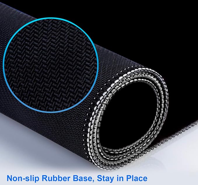 Large Black Computer Mouse Pad, Office Non Slip Gaming Desktop Keyboard Pad | Large Extended Mouse Pad; Full Desk Coverage; Waterproof Coating; Stable Anti-Slide Base For Gaming, Office, Study Daily Use - Image 7