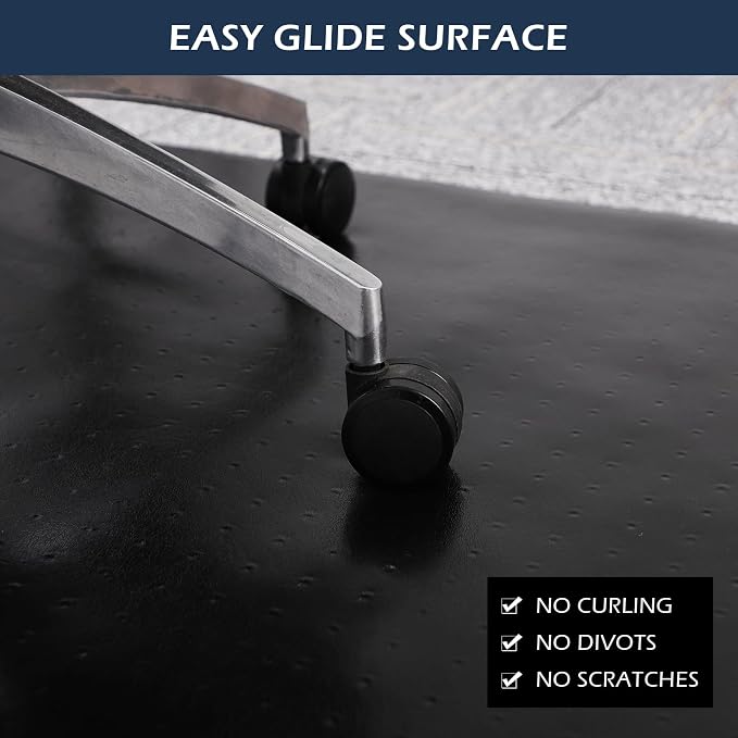 SALLOUS Chair Mat for Carpeted Floors, 46" x 60" Heavy Duty Chair Mat for Carpet, Vinyl Floor Mat with Grips, Carpeted Floor Protector Rolling Computer Desk Mat for Home Office (Black) - Image 6