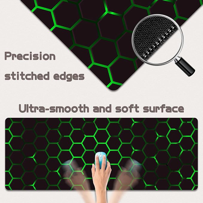 Mouse Pad Gaming - Desk Mat for Keyboard and Mouse - Large Mouse Pads for Desk, Gaming Mousepad with Non-Slip Base, Desks Pad (31.5" X 11.8") for Game, Office and Home - Image 2
