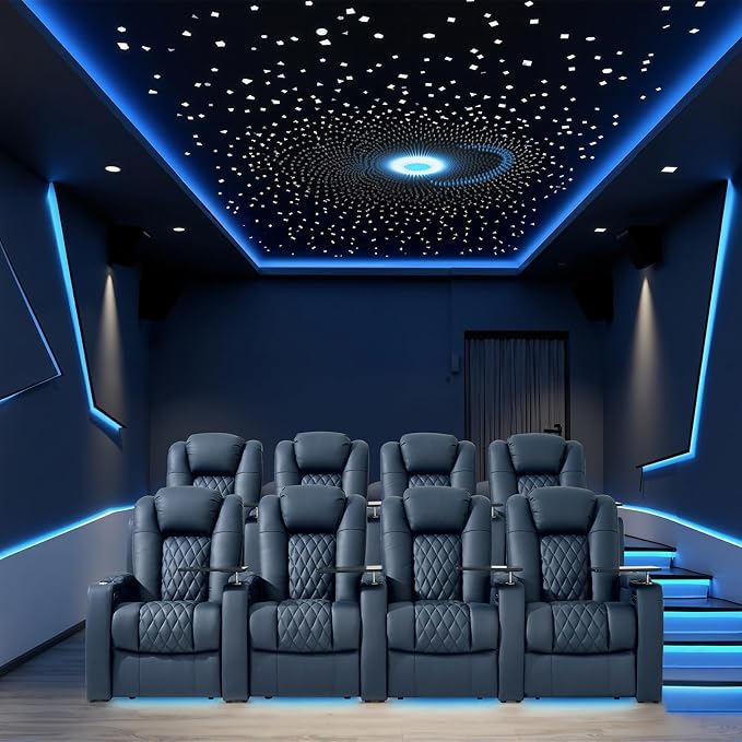 comfiroom Top-Grain Leather Home Theater Seating, Dual-Motor Power Recliner - Image 2