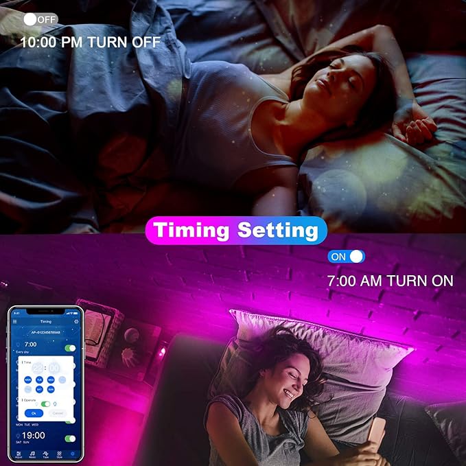 dalattin Led Strip Lights 200ft (2 Rolls of 100ft), Led Lights for Bedroom with App & Remote Control, 24V Led Lights Strip for Room & Festival Decoration - Image 6