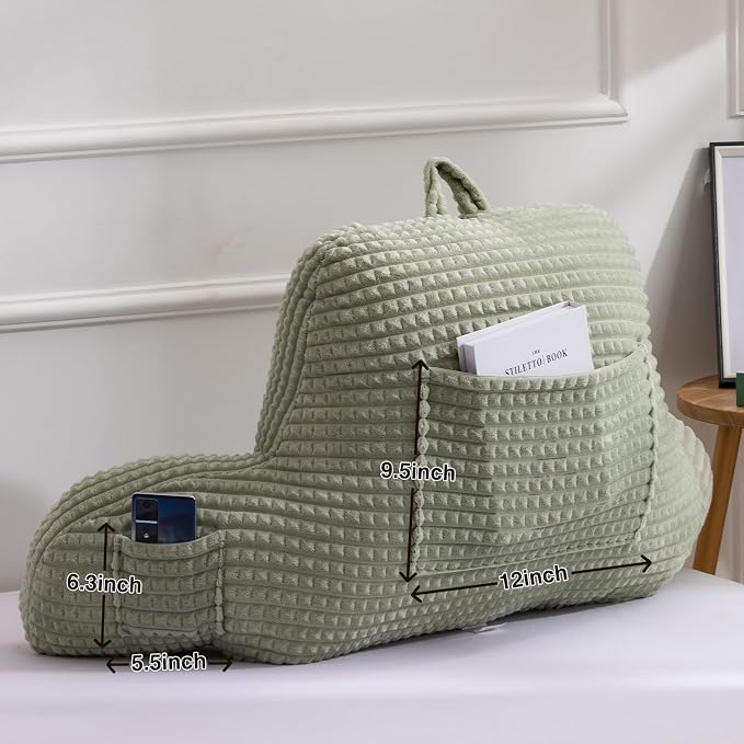 A Nice Night LightGreen 17" Bed Wedge Pillows with Arms for Sitting - Image 4