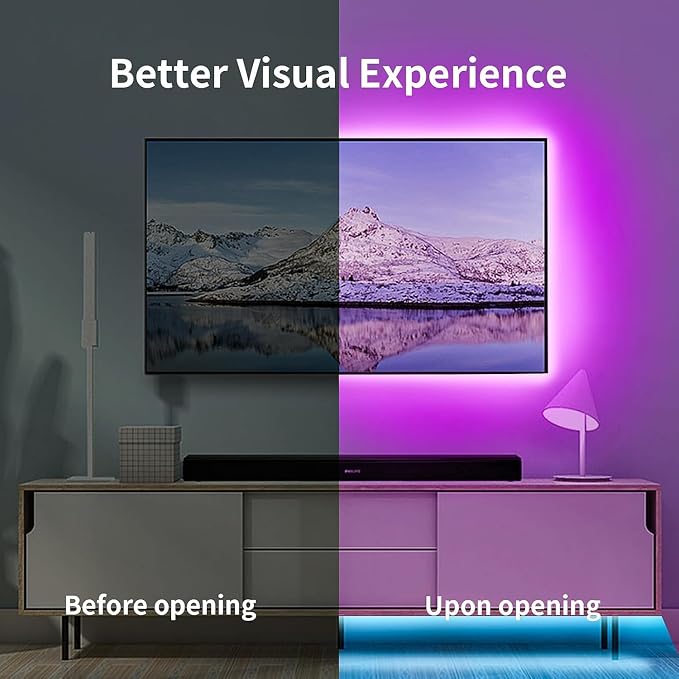 KSIPZE LED Lights for TV, 9.9ft TV led Backlight for 32-43 Inch TVs RGB TV Backlight Behind Music Sync Bluetooth APP & Button Control TV LED Strip Lights USB Powered for Bedroom/Gaming - Image 5