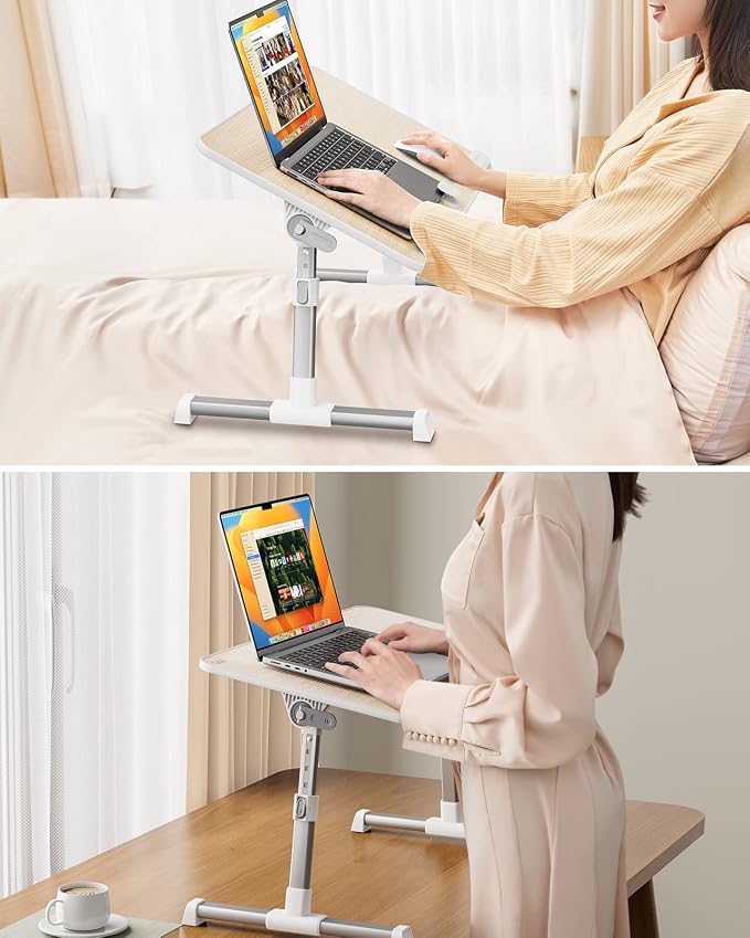 SAIJI Laptop Bed Tray Table, Adjustable Standing Desk Lap Desk - Image 3